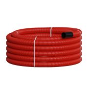 NR090 Двустенная труба ПНД гибкая, тип 450, SN12, с зондом, D90мм (50м) цвет красный Экопласт