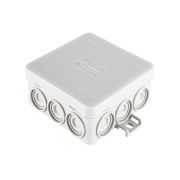 JBL085 Коробка распределительная без сальников о/п, 85х85х38мм 12вых., IP55 цвет серый, подходит для монтаж. пистолета Экопласт