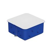 Коробка распределительная с крышкой для г/к 100x100х50мм с металл. лапками, цвет синий IP30 Экопласт