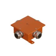 SMB120 Коробка металлическая, огн. E-110,о/п 120х120х60, 4 метал. гермоввода, IP66, 6P, (1,5-6 мм?), цвет оранж. Экопласт