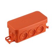 JBL090 Коробка огн. E110, о/п 90х42х40мм, без галогена, 10 вых., IP55, 4P, (0,15-2,5 мм?), цвет оранж. Экопласт