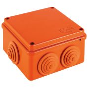 JBS100 Коробка огн. E110, о/п 100х100х55мм, без галогена, 6 вых., IP55, 5P, (1,5-10 мм?), цвет оранж. Экопласт