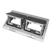 LUK/2x1.5ST Люк в пол на 2x1,5 поста (45х45мм), в комплекте с коробкой и суппортом, металлический, цвет сталь IP40 Экопласт