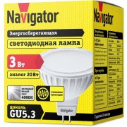Лампа светодиодная 94 127 NLL-MR16-3-230-4K-GU5.3 3Вт 4000К нейтр. бел. GU5.3 230лм 220-240В Navigator 94127